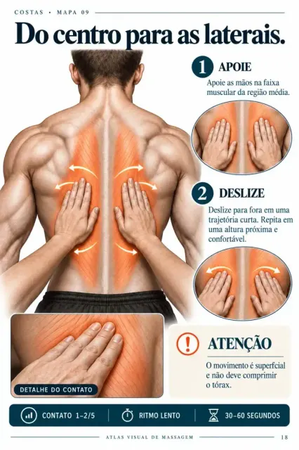 Mapa visual: das costas do centro às laterais