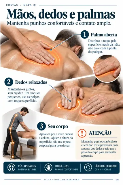 Mapa visual: Mãos, dedos e palmas